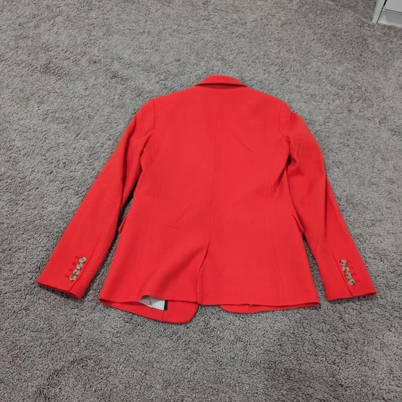 J.Crew Regent Wool Blazer Vibrant Red Orange Size 0 - Picture 10 of 10